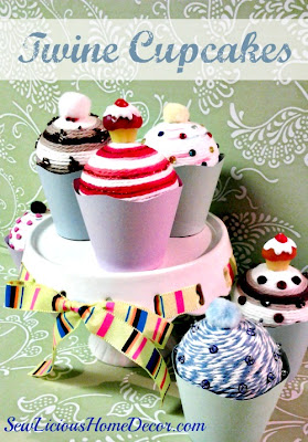 Twine Cupcakes DIY Craft Twine Cupcakes DIY Craft