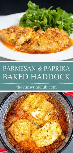 Parmesan & paprika haddock baked in garlic butter. An amazingly simple recipe and ready in 30 minutes from start to finish. Delicious baked fish. Yum!  #bakefish #bakedhaddock #bakedcod #parmesancod #parmesanhaddock #parmesanandpaprika #foodie #fishrecipes #bakedfishrecipes #theyumyumclub