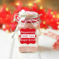 Peppermint Candy Cane Sugar Scrub with Labels