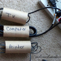 Toilet paper roll cord organizer