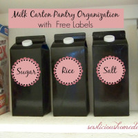 Milk Carton Pantry Organizers with Free Labels