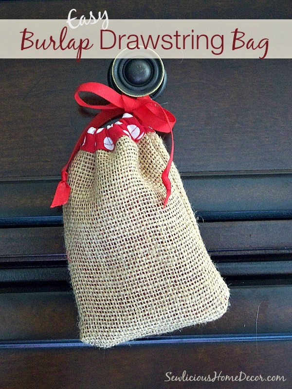 Easy Burlap-Drawstring-Bag Tutorial by sewlicioushomedecor.com