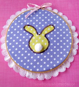Bunny Embroidery Hoop Sewlicioushomedecor.com