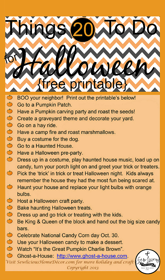 20 Things To Do For Halloween 20 Things To Do For Halloween