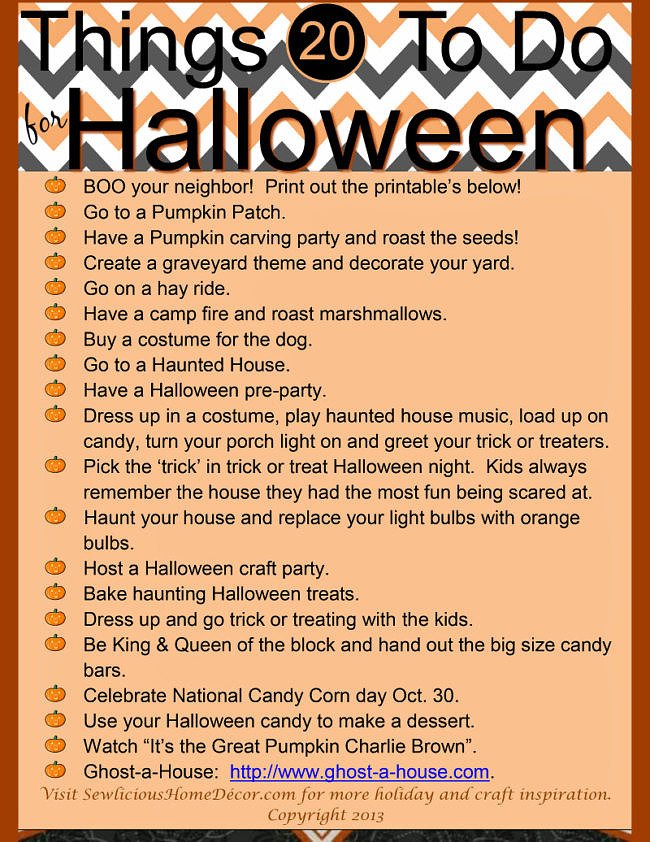 20 Things To Do For Halloween
