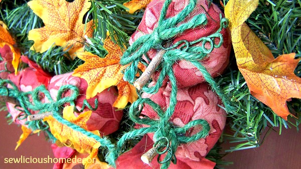 Fall pumpkin tutorial wreath sewing