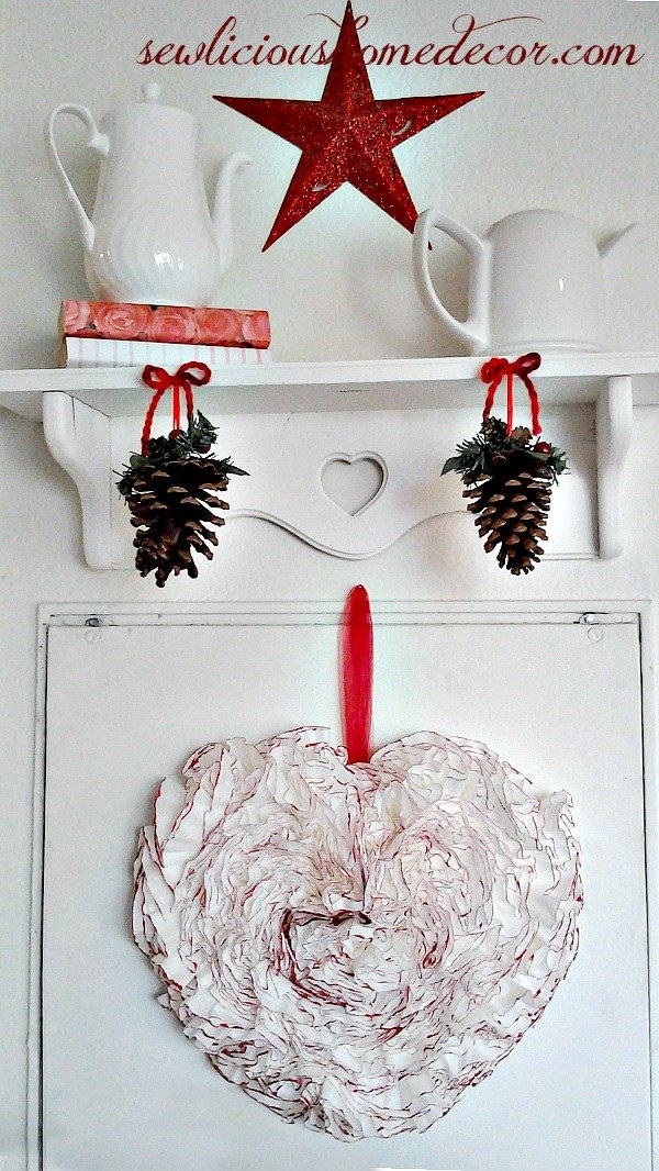 Red Heart Coffee Filter Wreath