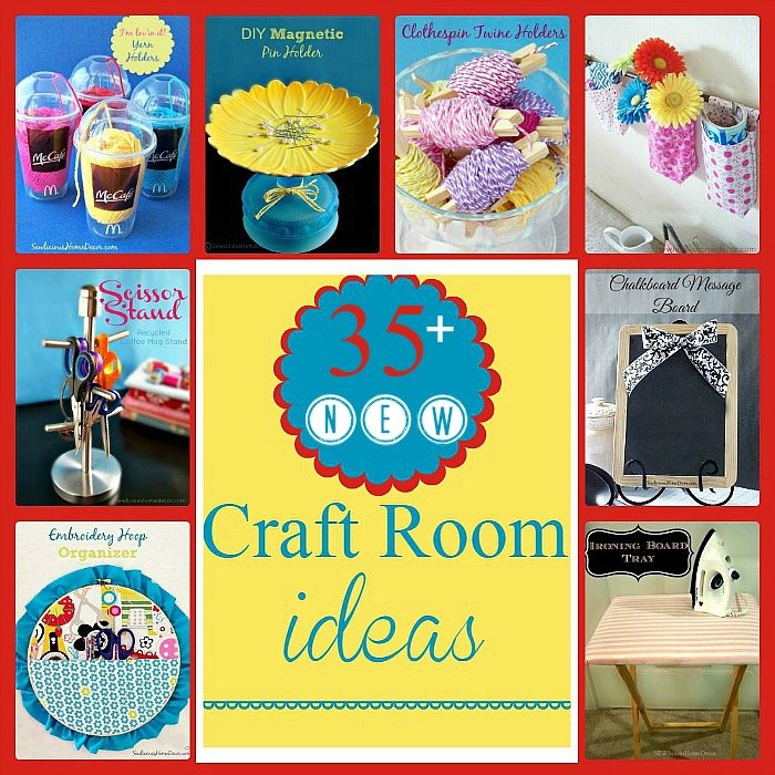 over 35 Craft Room Ideas at sewlicioushomedecor.com