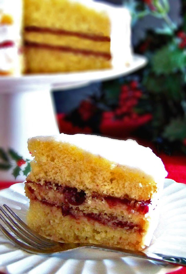 lemon cranberry glazed cake