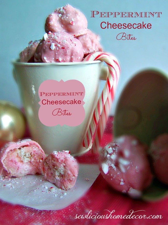 Peppermint Cheesecake Bites