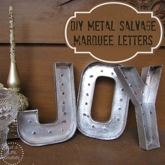 metal salvage paper mache letters