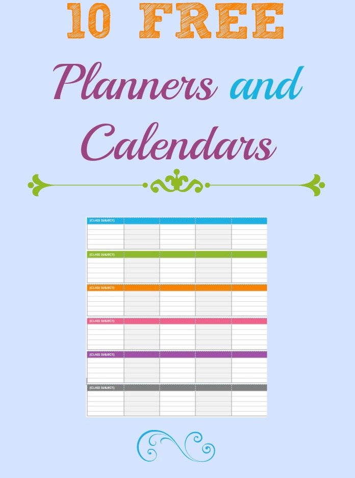 10 calendars and planners