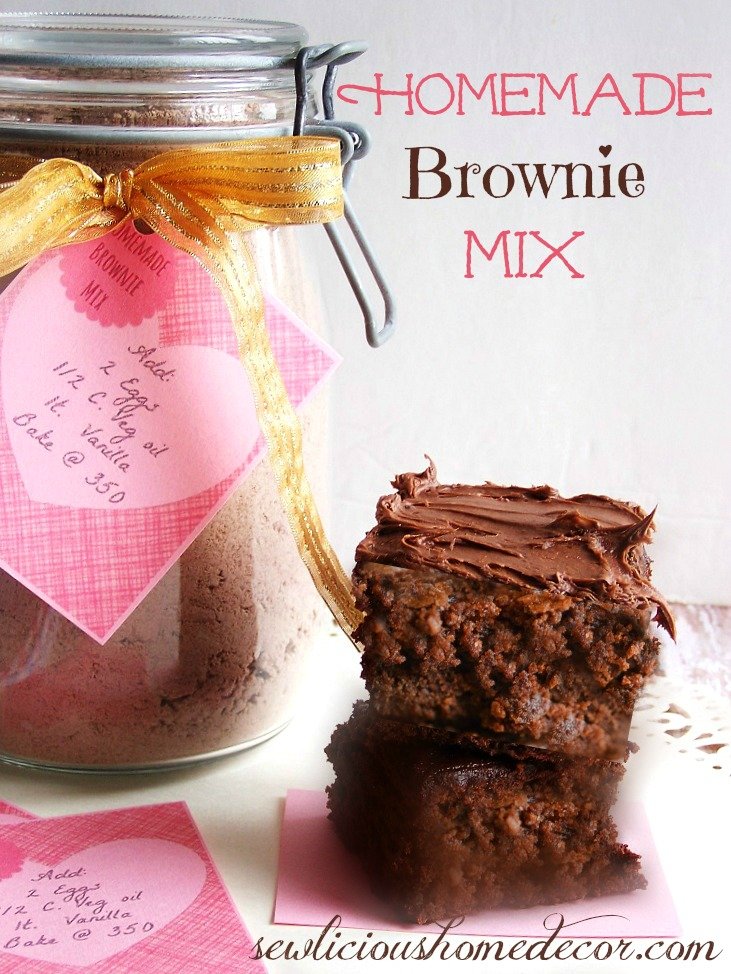 Homemade Brownie Mix with labels