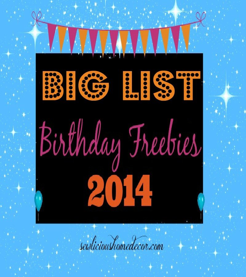 Big list of birthday freebies