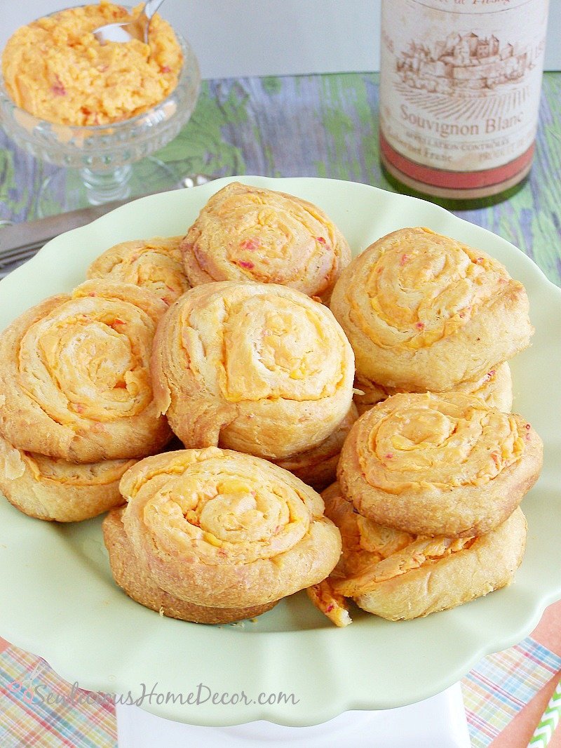 Flakey Pimento Cheese Pinwheels be sewlicioushomedecor.com