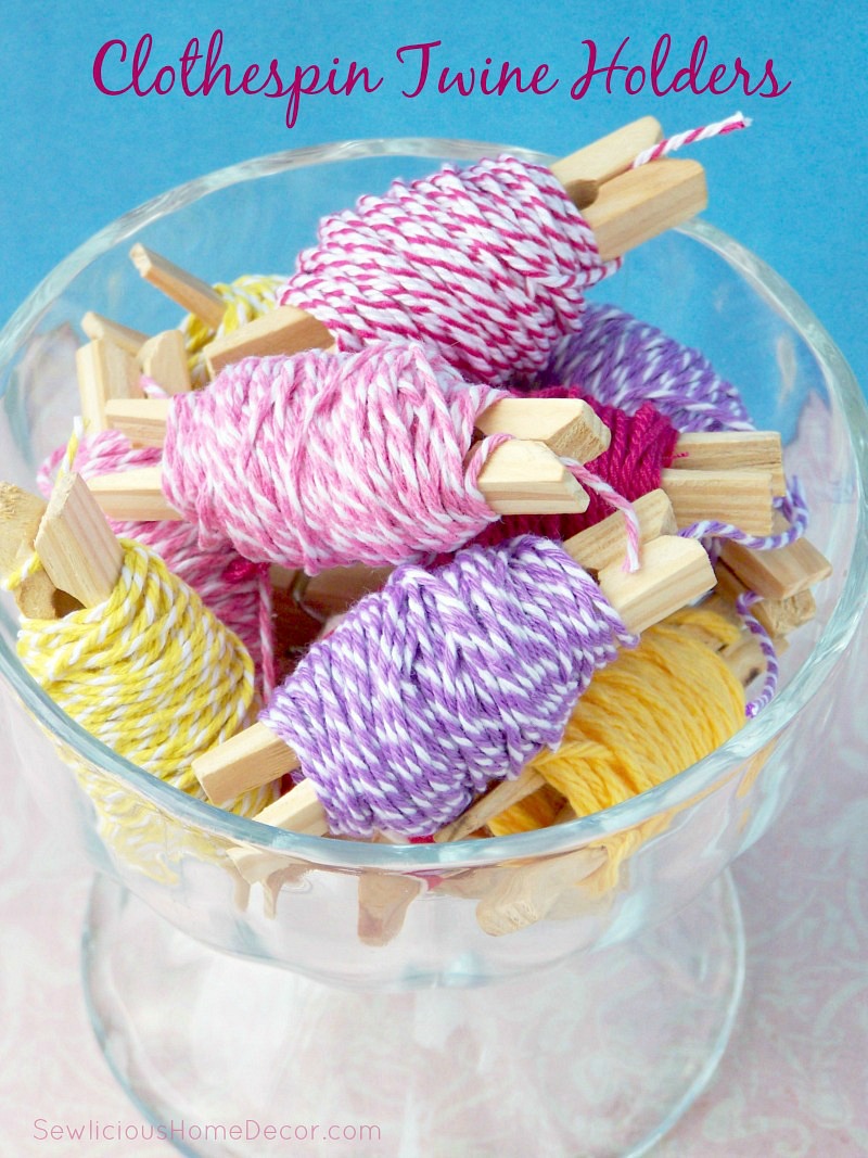 Clothespin Twine Holders sewlicioushomedecor.com