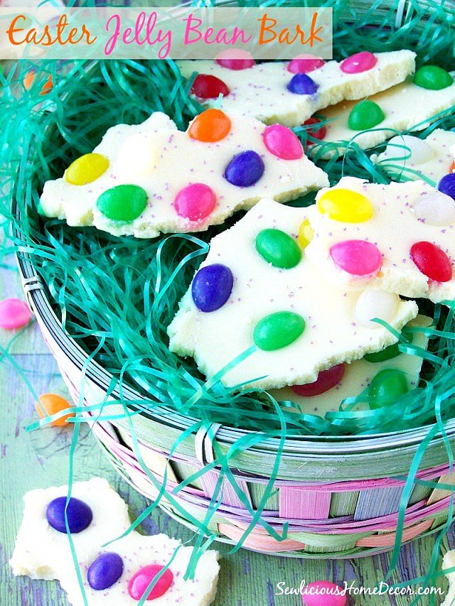 Easter Jelly Bean Bark Dessert sewlicioushomedecor.com