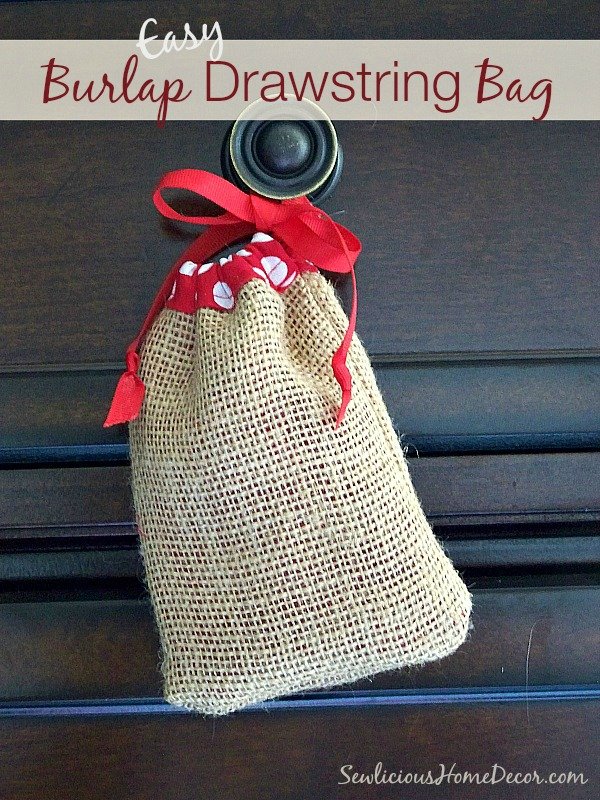 Easy Burlap-Drawstring-Bag Tutorial by sewlicioushomedecor.com