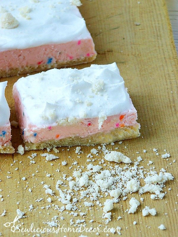 A Strawberry Shortcake Fudge made with funfetti