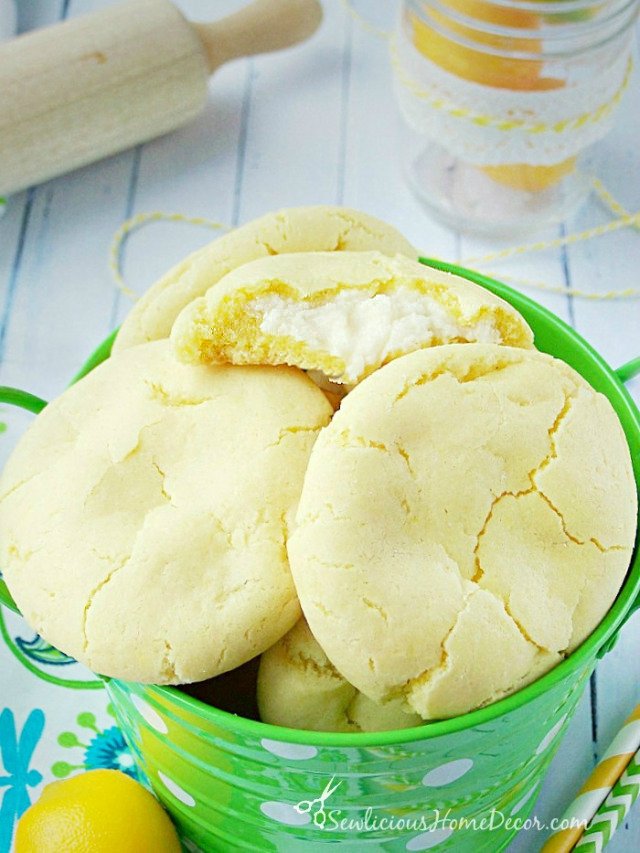 Citrusy #Lemon Pudding Cheesecake Cookies at sewlicioushomedecor.com