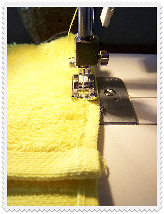 Sew up both sides of washcloth