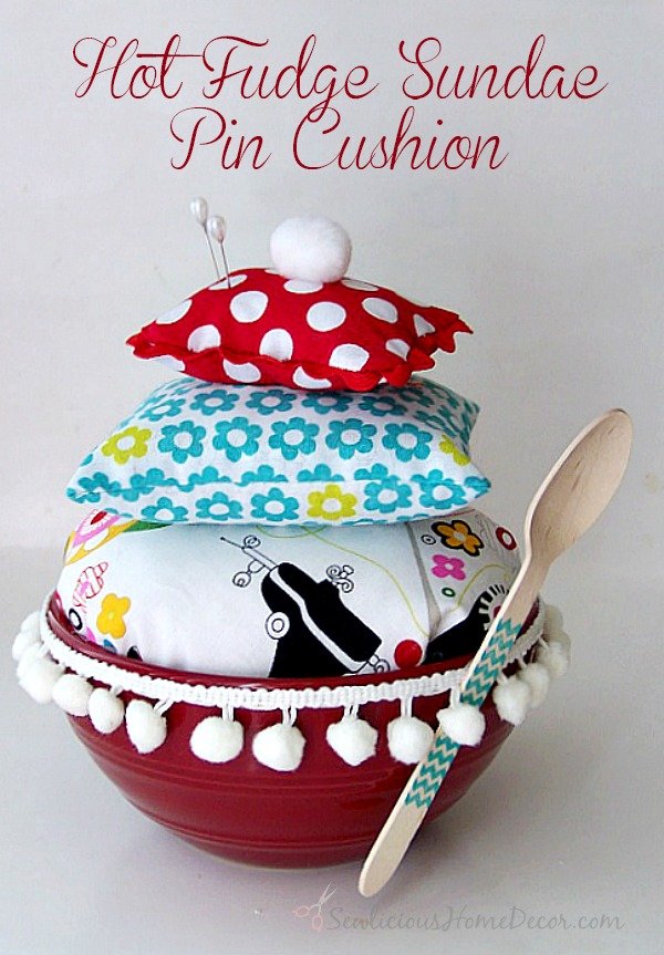 Hot Fudge Sundae Pin Cushion at sewlicioushomedecor