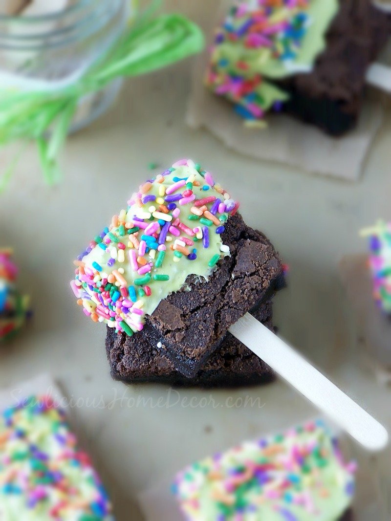 Fudge Brownie Popsicles