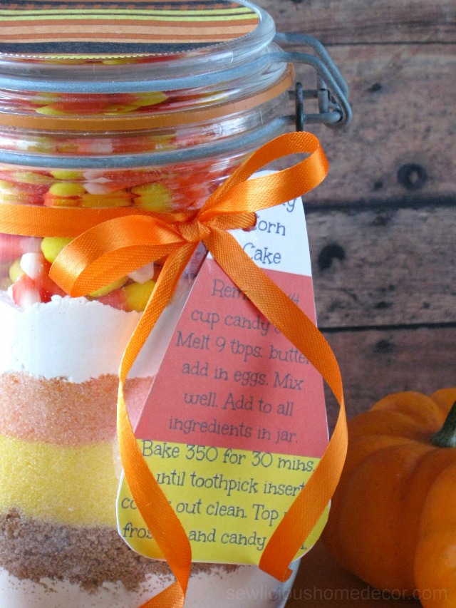 Candy Corn Cake In A Jar