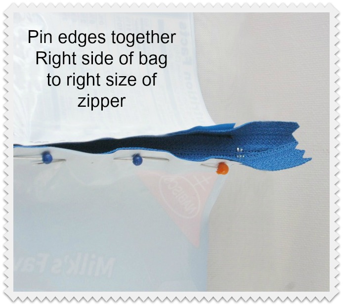 pin zipper to bag