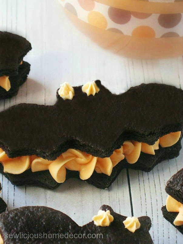A Black Bat Velvet Bat Oreo Cream Cookie