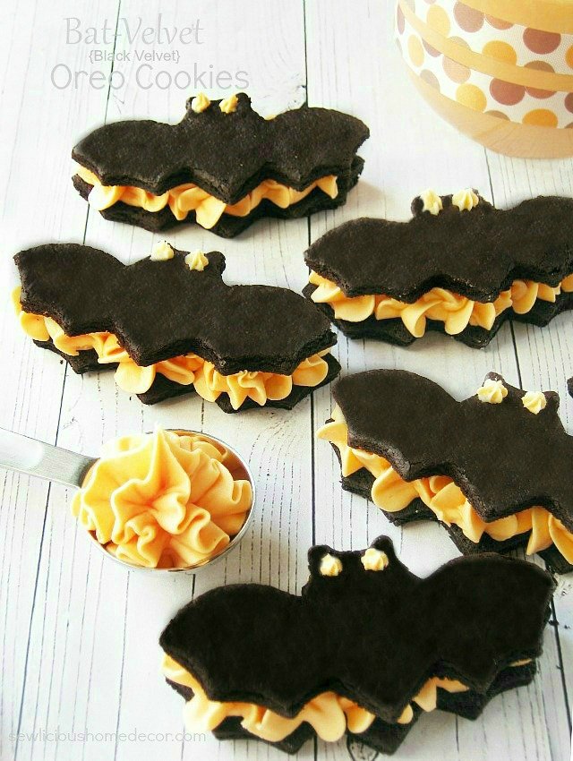 Halloween Bat Velvet Black Velvet Oreo Cream Cookie by sewlicioushomedecor.com