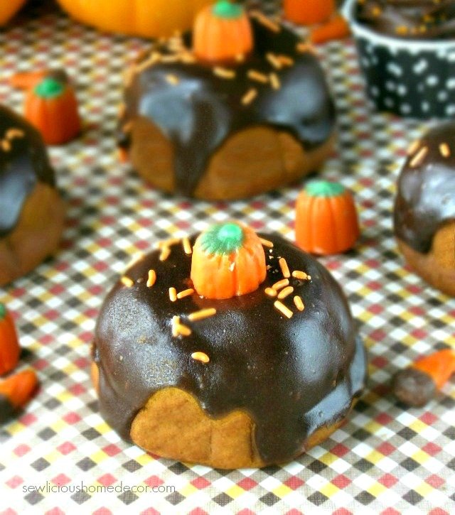 Mini Chocolate Ganache Pumpkin Patch of Bundt Cakes