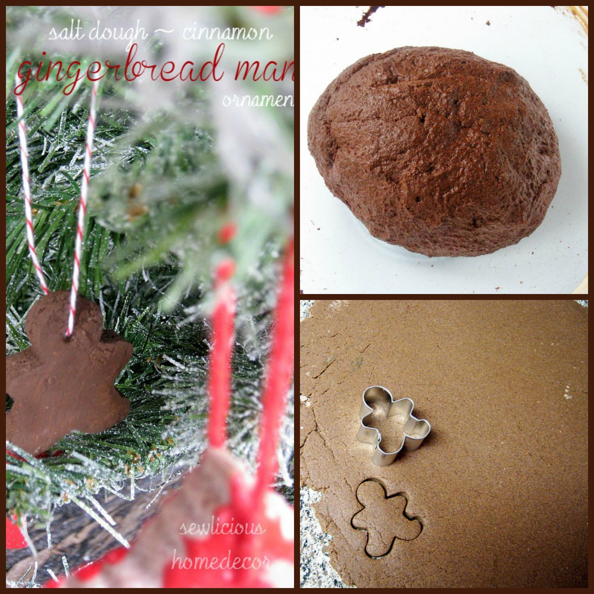 Cinnamon Salt Dough Gingerbread Man Ornament tutorial 2