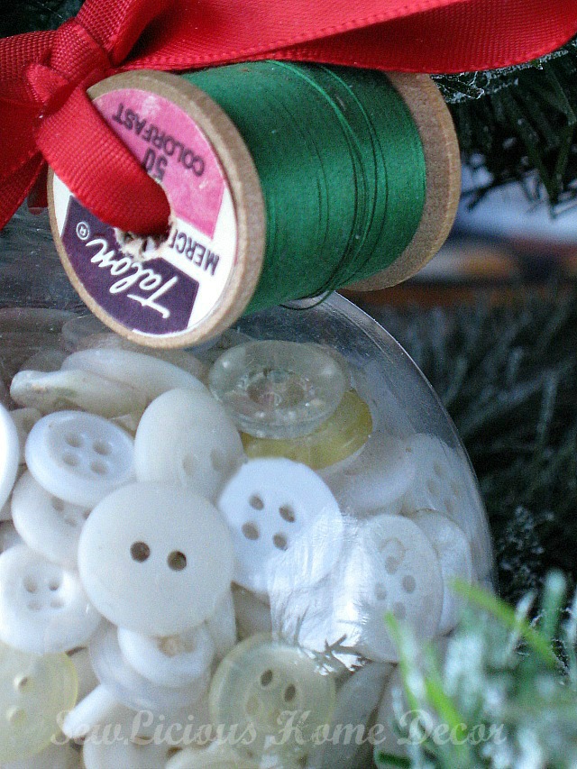 thread and buttons ornament