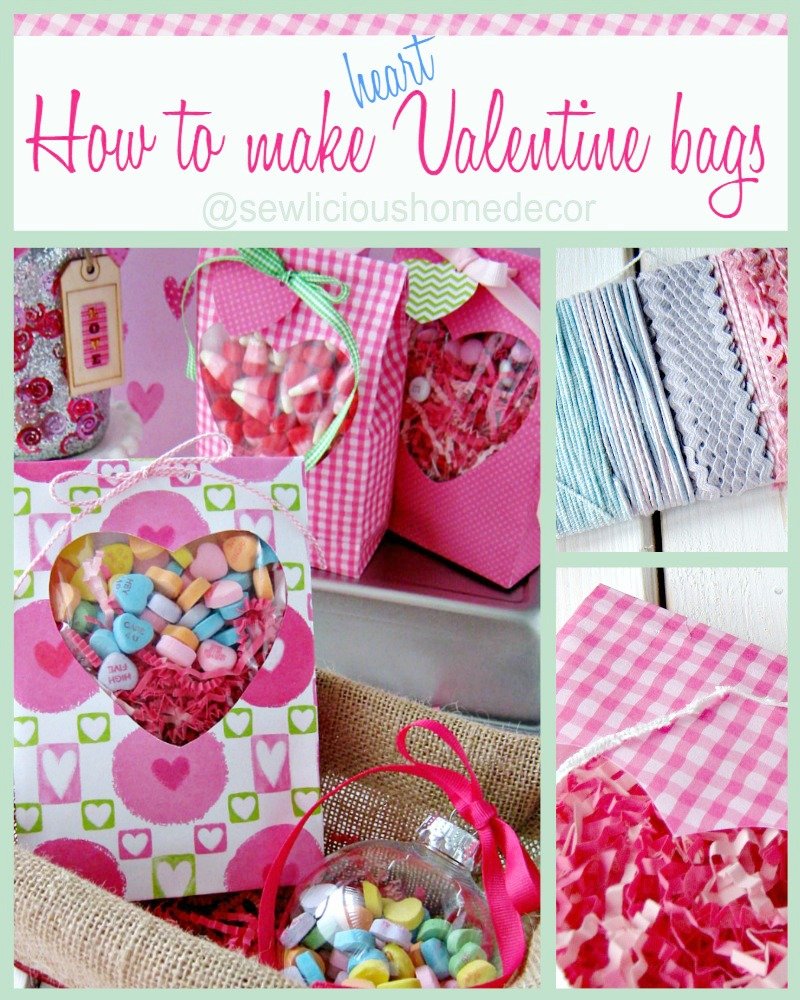 How to make heart Valentine treat bags at sewlicioushomedecor.com