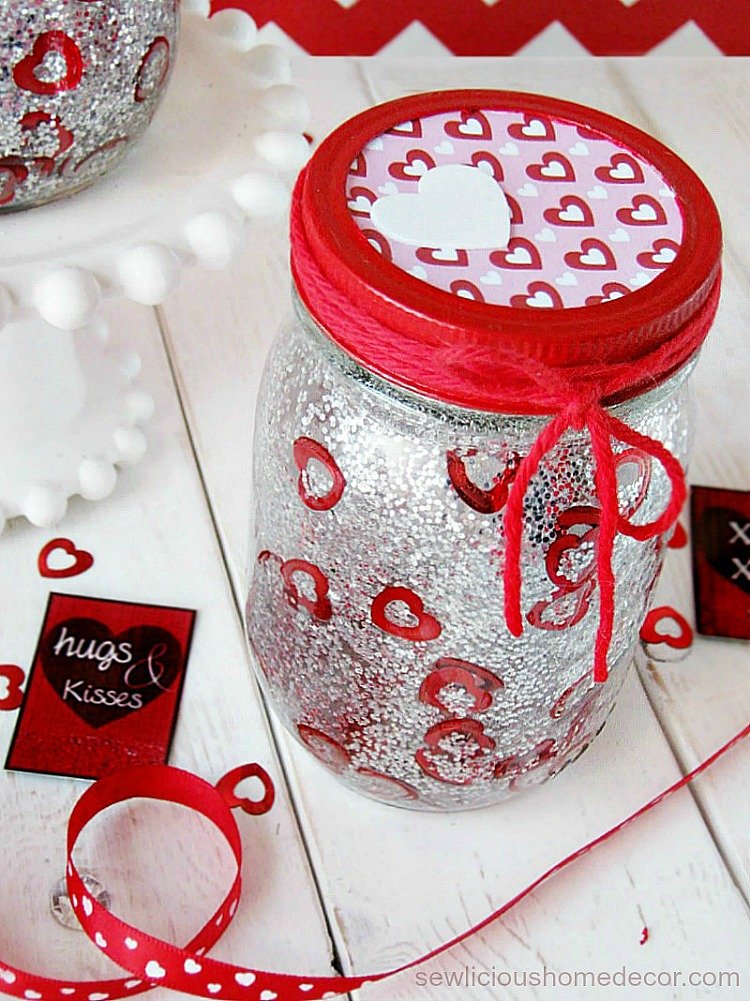 Mason jar with confetti