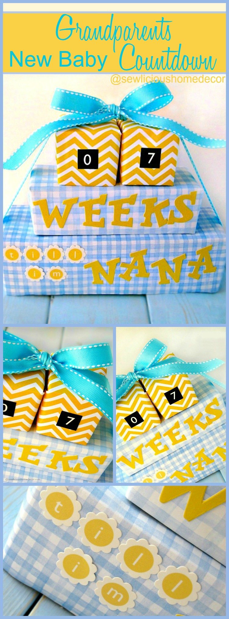 Grandparents New Baby Countdown sewlicioushomedecor.com