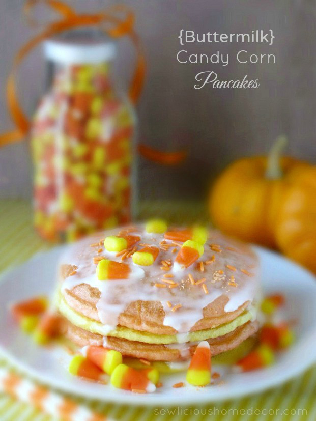 Halloween Buttermilk Candy Corn Homemade Pancakes