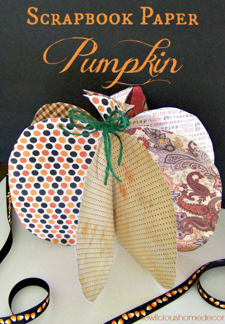 Halloween Scrapbook Paper Pumpkin Crafts sewlicioushomedecor.com.jpg