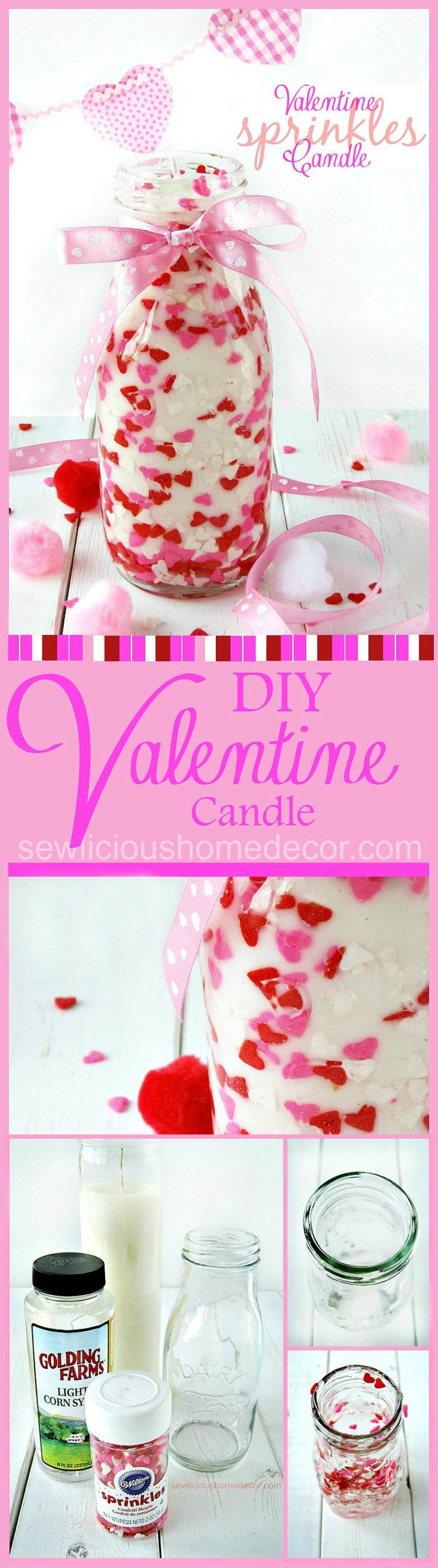 Valentine Sprinkles Candle Tutorial Pinterest