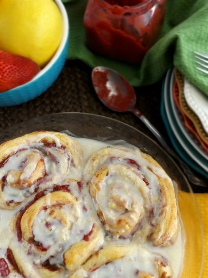 Lemon Strawberry Cinnamon Rolls sewlicioushomedecor.com
