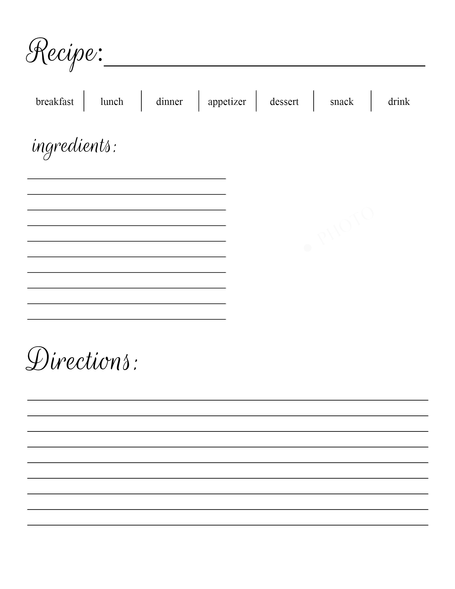 Free Recipe Printable at sewlicioushomedecor.com