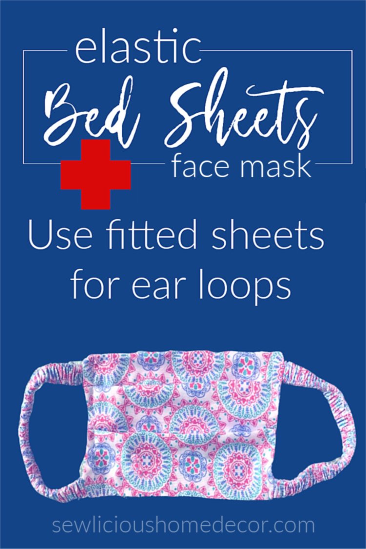 Face mask ear loops made with fitted bed sheets elastic.