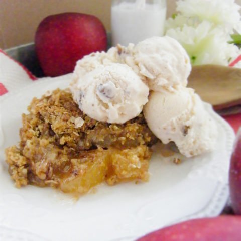 Best Homemade Apple Cobbler with Buttered Pecan Ice Cream