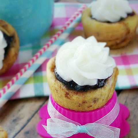 Blueberry Cream Cheese Cinnamon Roll Cups