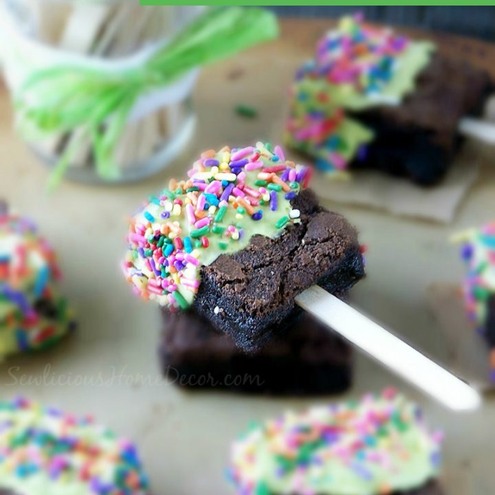 Funfetti Brownie Popsicles