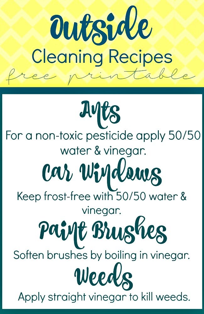 Outside Recipes with Vinegar Free Printables at sewlicioushomedecor