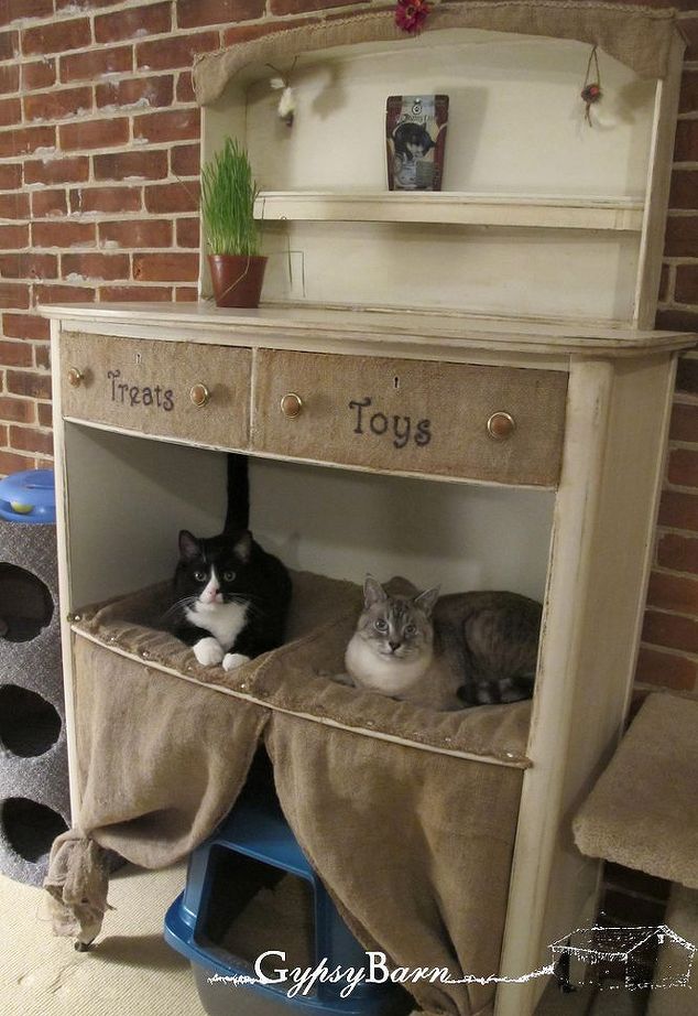 old dresser cat bed